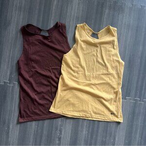 Nike Women's Sleeveless Tank Tops - Yellow and Maroon XS